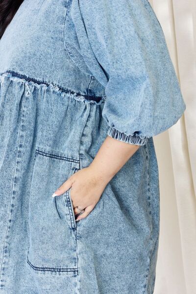 HEYSON Full Size Oversized Denim Babydoll Dress-Trendsi-JipsiJunk