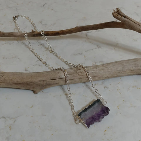 DRUZY AMETHYST SLICE CHOKER-NECKLACES-Jipsi Junk-JipsiJunk