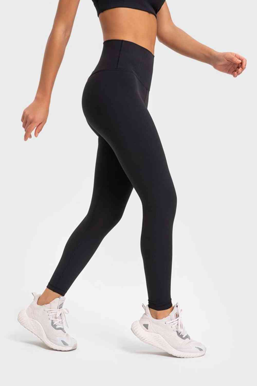 Highly Stretchy Wide Waistband Yoga Leggings-Active-Trendsi-JipsiJunk