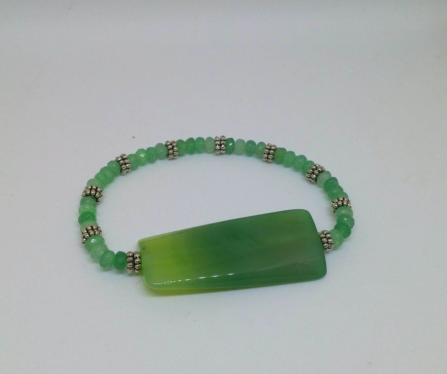OMBRE AGATE AND JADE STRETCHABLE STACK BRACELET-BRACELETS-JipsiJunk-JipsiJunk
