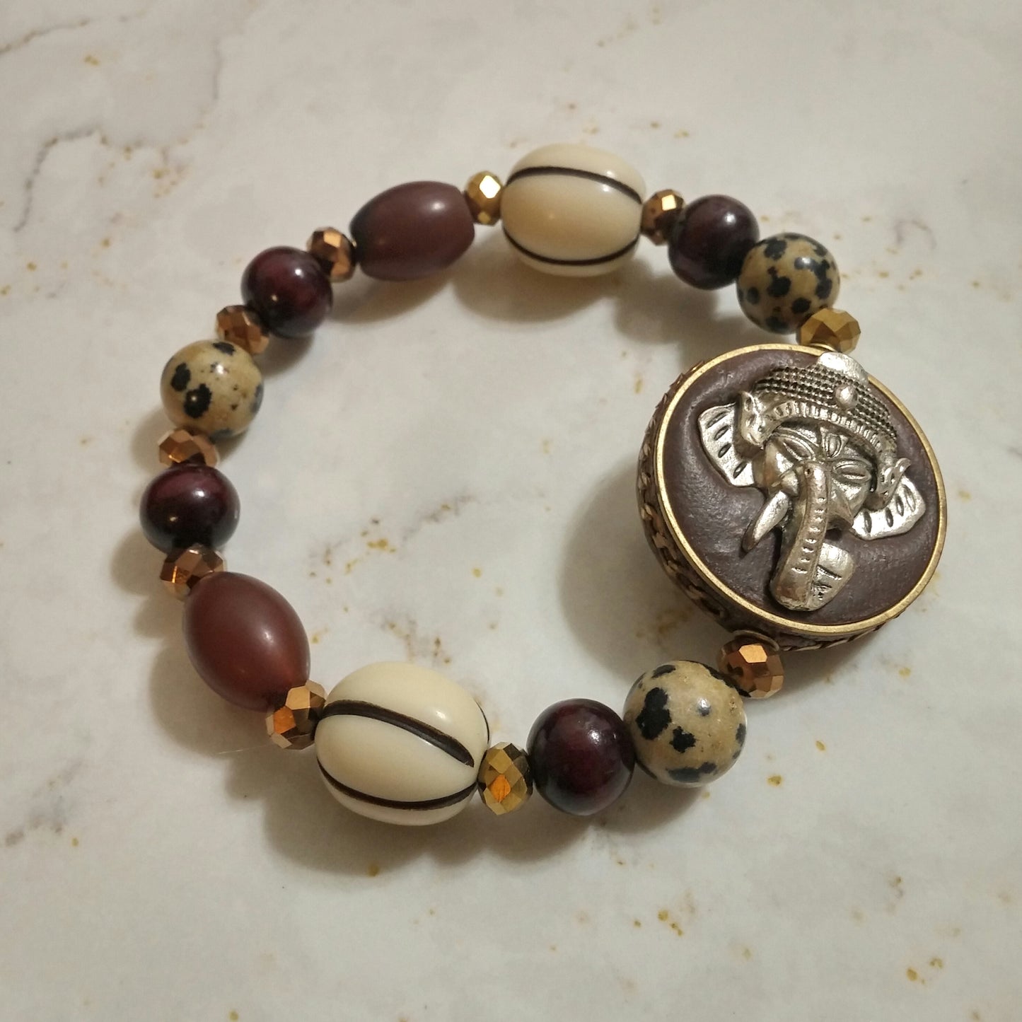 TRIBAL TIBETAN ELEPHANT STRETCH BRACELET-BRACELETS-Jipsi Junk-JipsiJunk