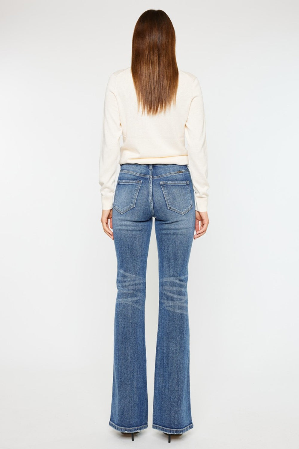 Kancan Cat's Whiskers High Waist Flare Jeans-bottoms-Trendsi-JipsiJunk