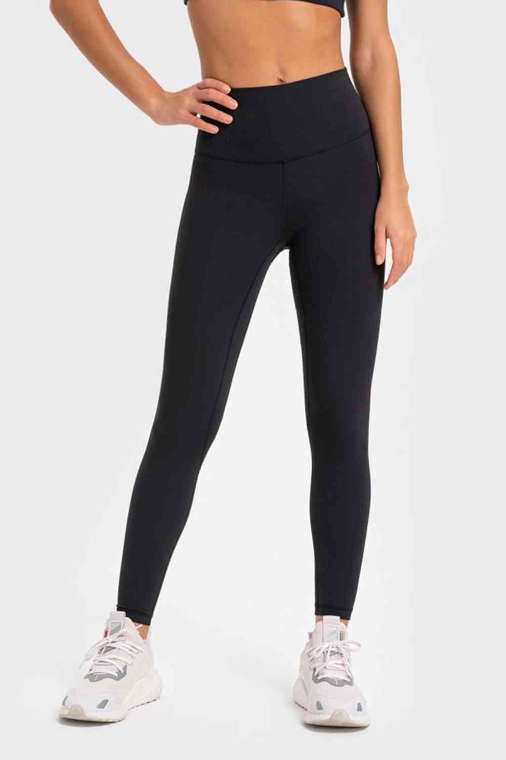 Highly Stretchy Wide Waistband Yoga Leggings-Active-Trendsi-JipsiJunk