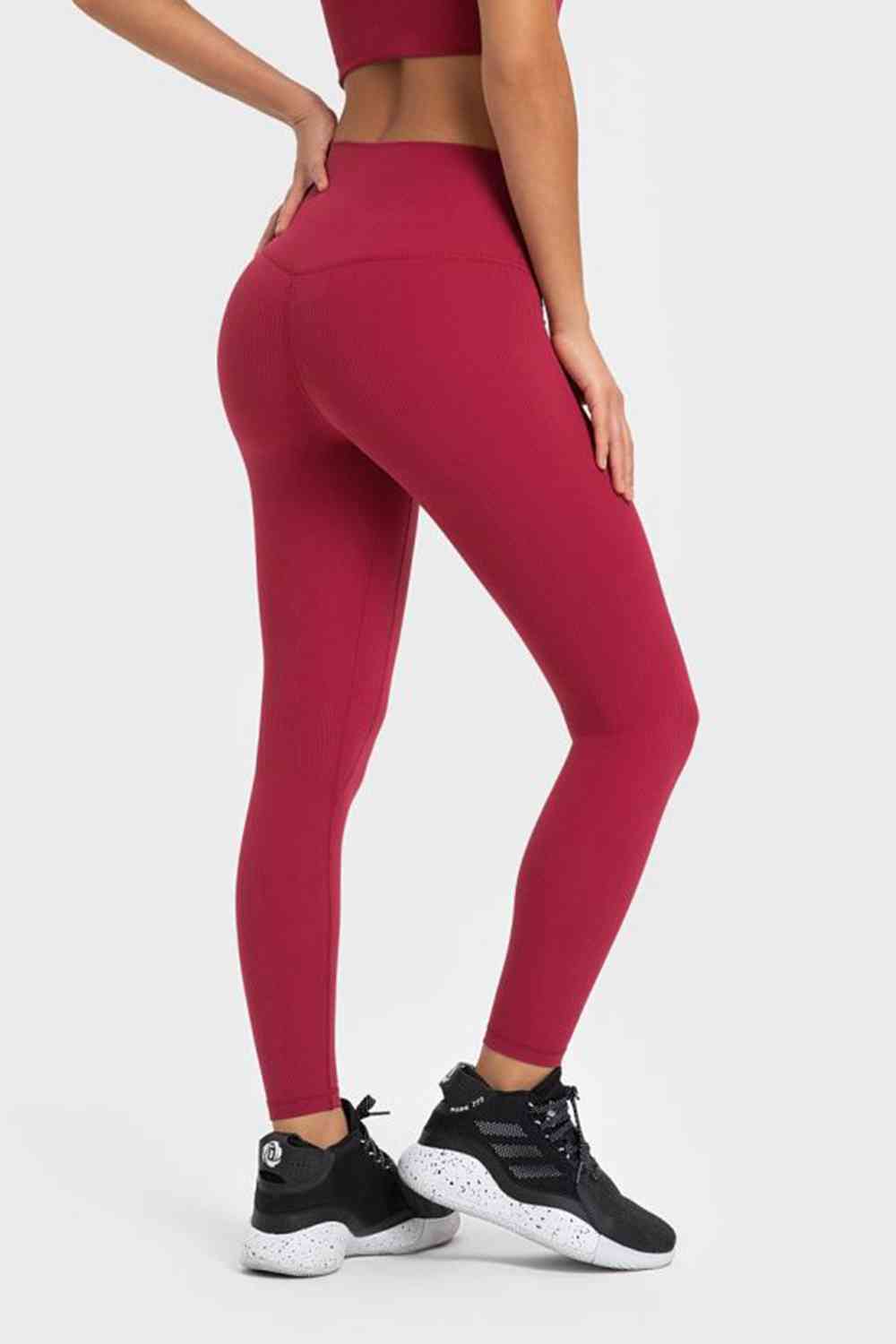 Highly Stretchy Wide Waistband Yoga Leggings-Active-Trendsi-JipsiJunk