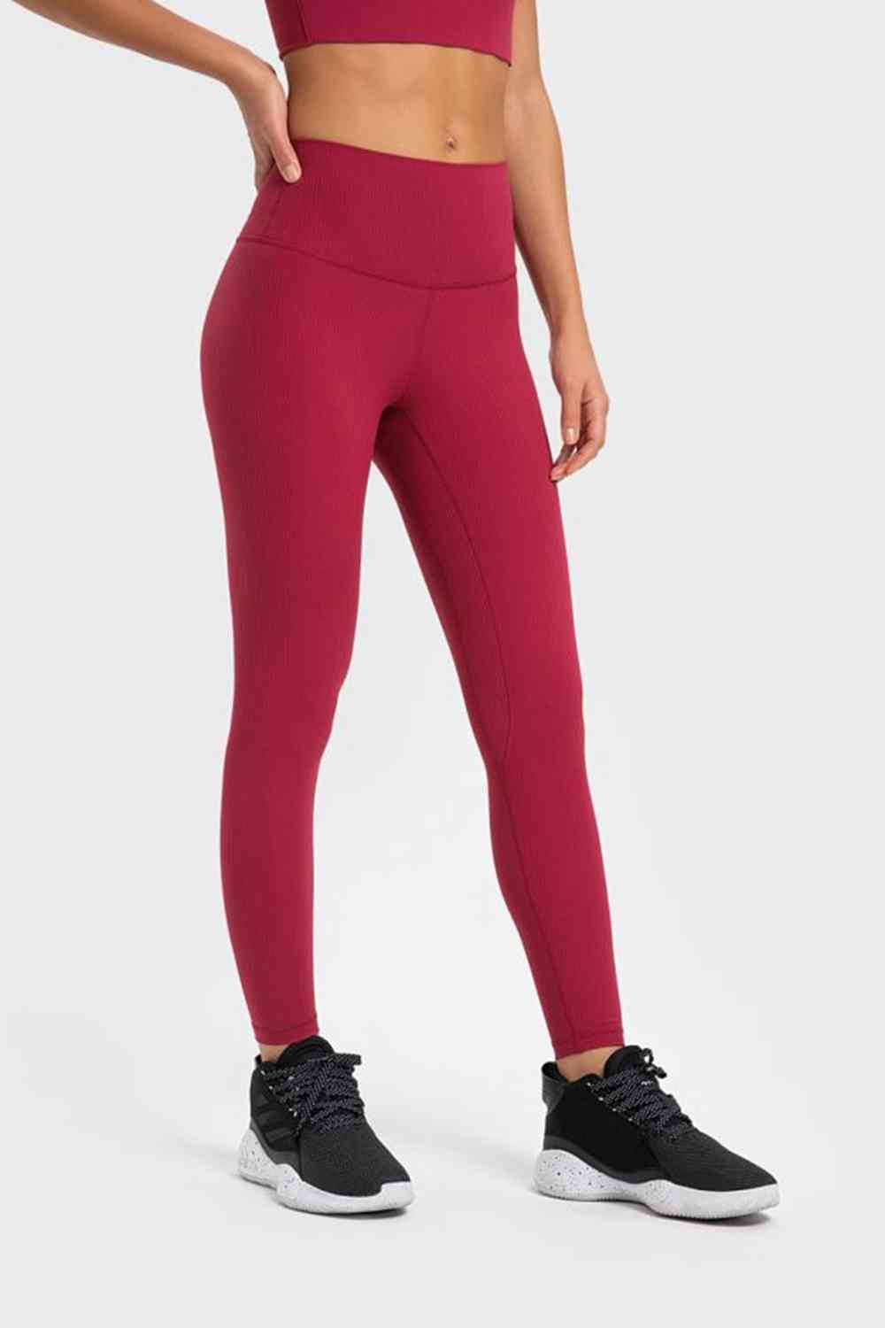 Highly Stretchy Wide Waistband Yoga Leggings-Active-Trendsi-JipsiJunk