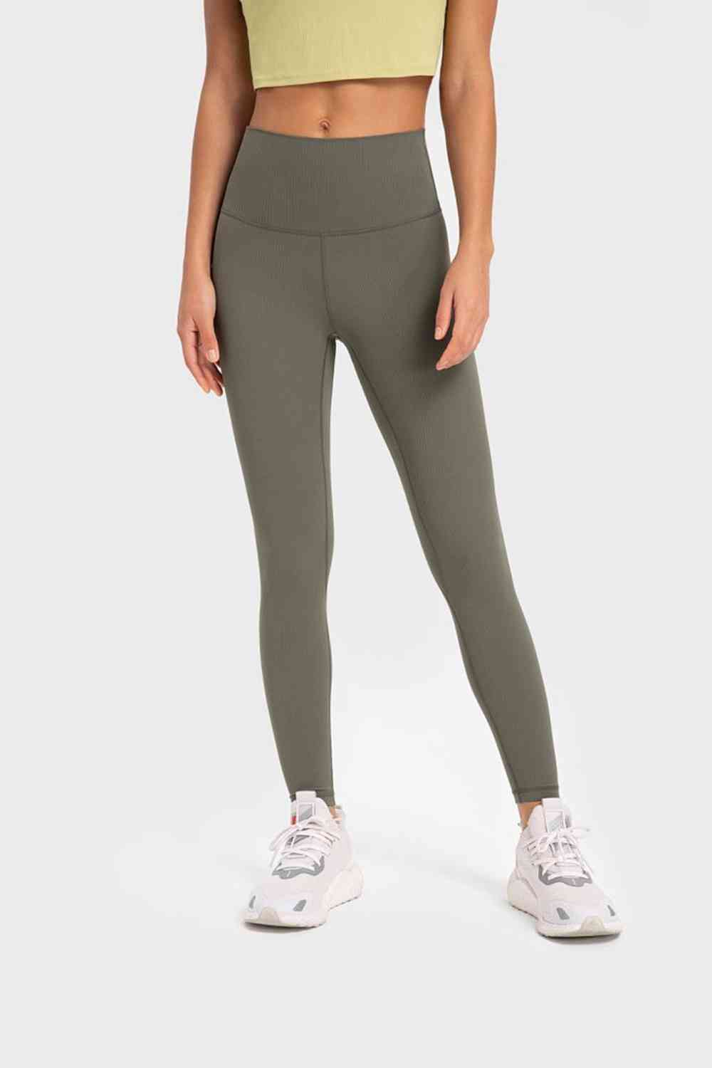 Highly Stretchy Wide Waistband Yoga Leggings-Active-Trendsi-JipsiJunk