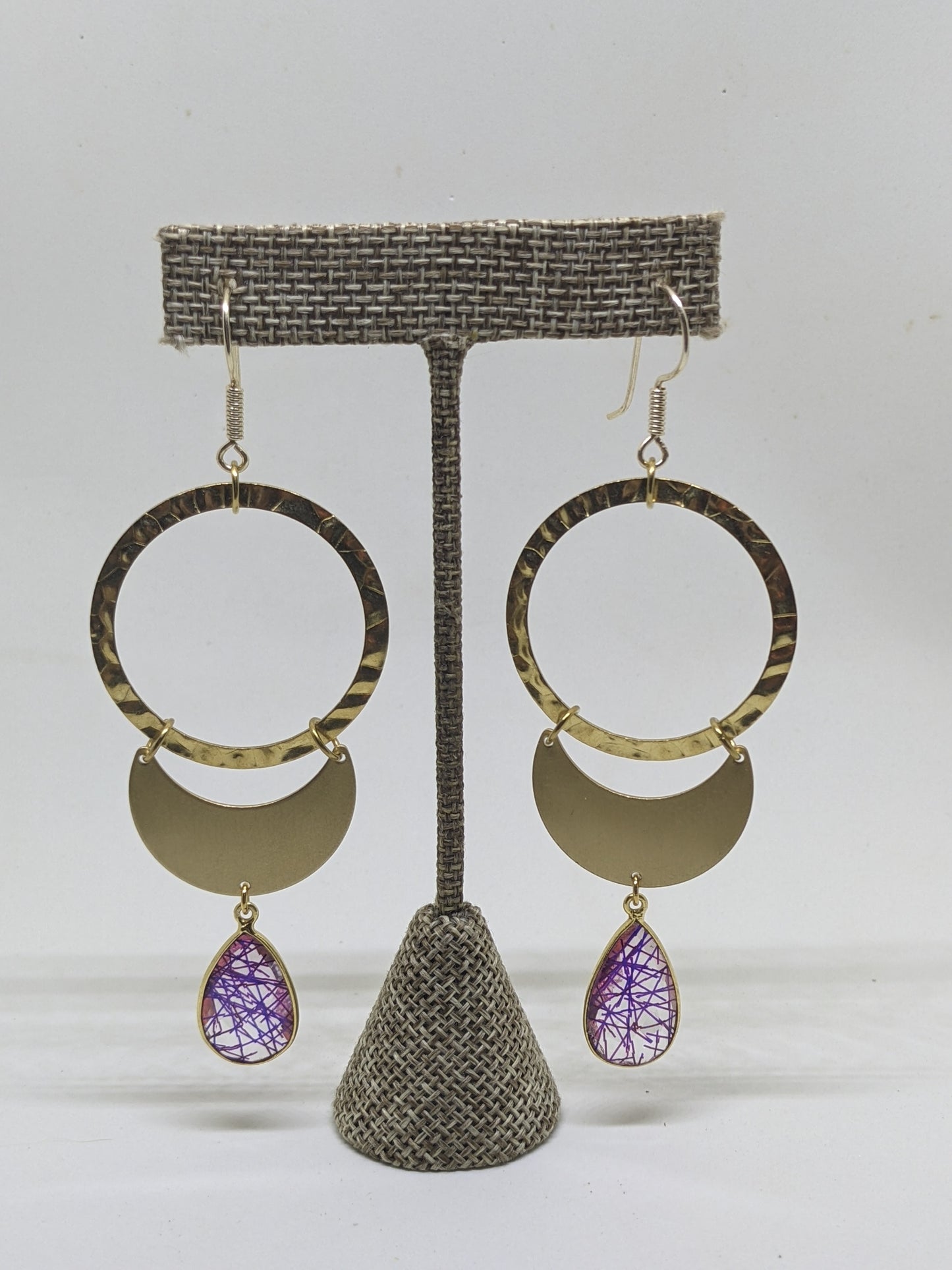 IRIDESCENT PINK AND BLUE RUTILE EARRINGS-Earrings-Jipsi Junk-JipsiJunk