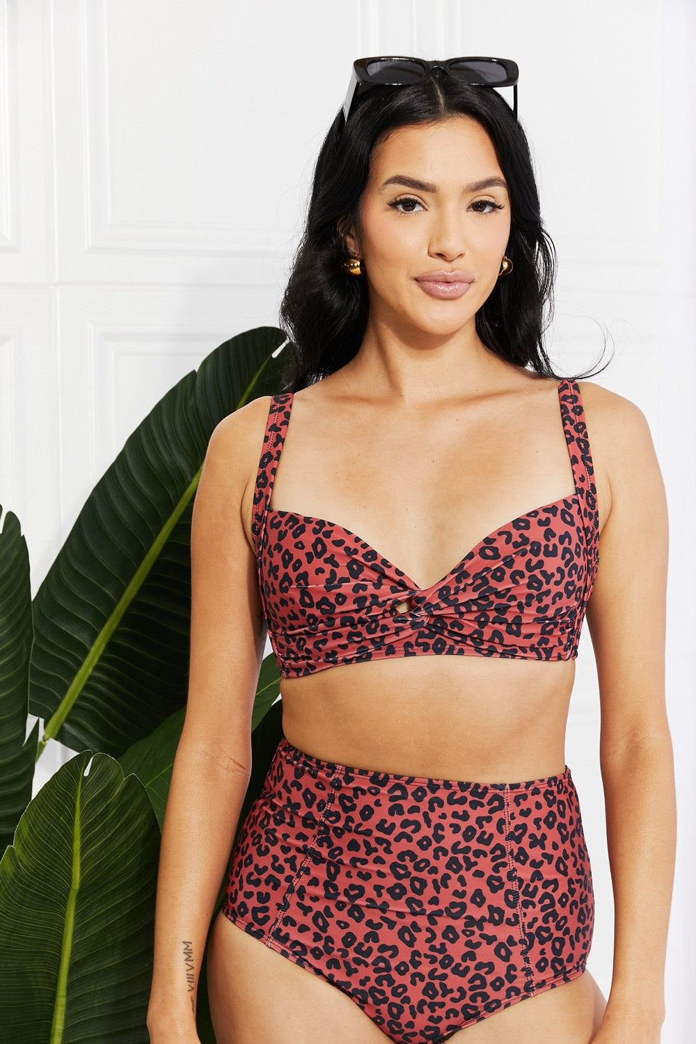 Marina West Swim Take A Dip Twist High-Rise Bikini in Ochre-Swimwear-Trendsi-JipsiJunk