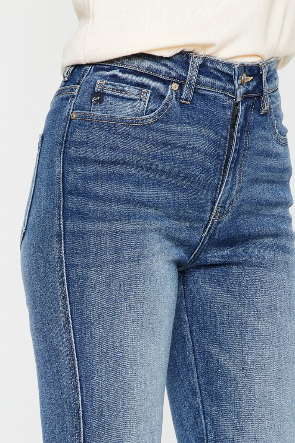 Kancan Cat's Whiskers High Waist Flare Jeans-bottoms-Trendsi-JipsiJunk