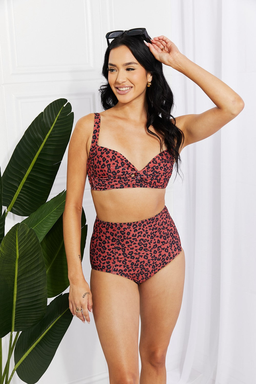 Marina West Swim Take A Dip Twist High-Rise Bikini in Ochre-Swimwear-Trendsi-JipsiJunk