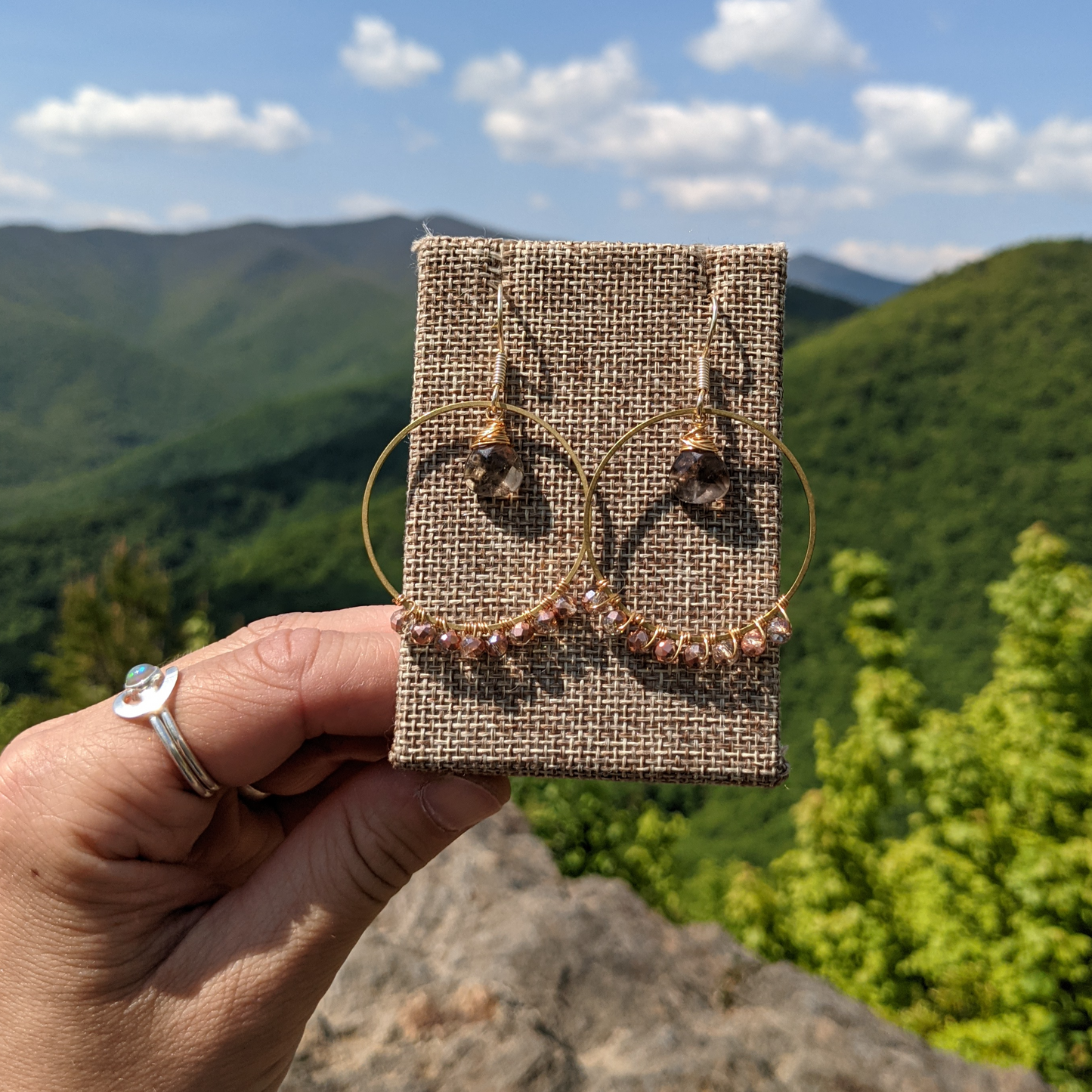 SMOKY GOLD HOOP EARRINGS-EARRINGS-Jipsi Junk-JipsiJunk