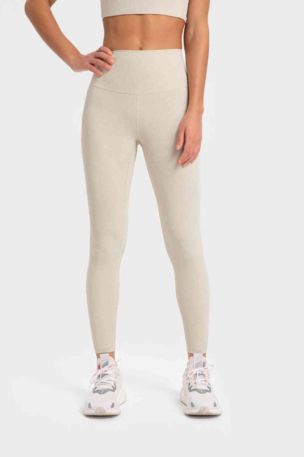 Highly Stretchy Wide Waistband Yoga Leggings-Active-Trendsi-JipsiJunk