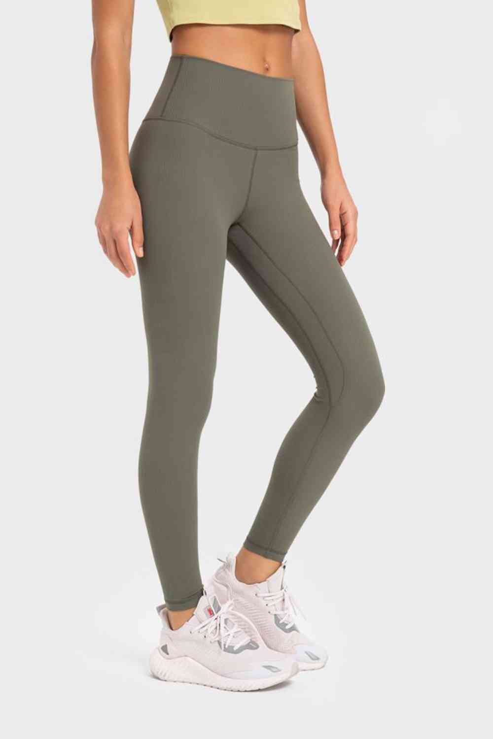 Highly Stretchy Wide Waistband Yoga Leggings-Active-Trendsi-JipsiJunk
