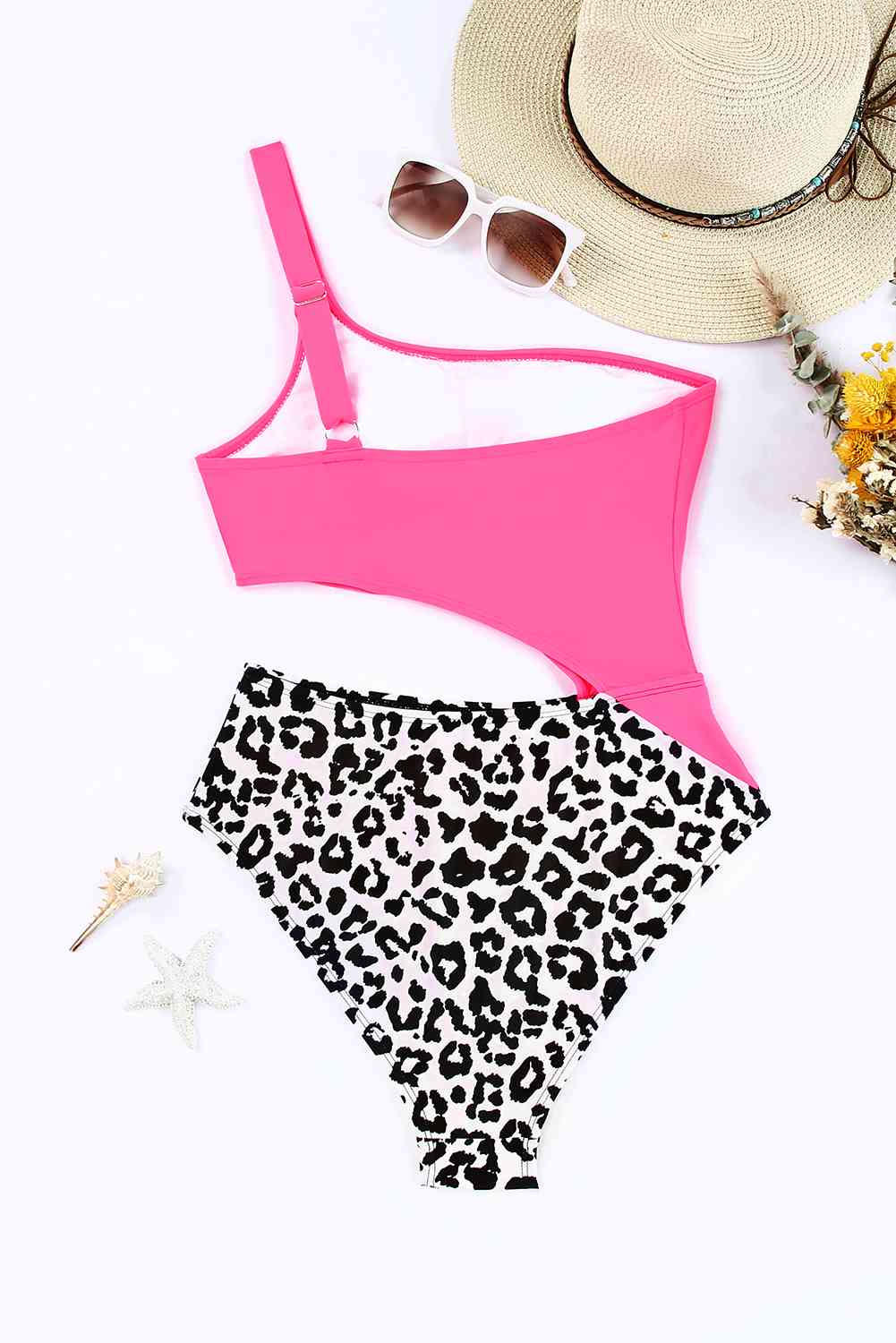 Leopard Cutout One-Shoulder One-Piece Swimsuit-Swimwear-Trendsi-JipsiJunk