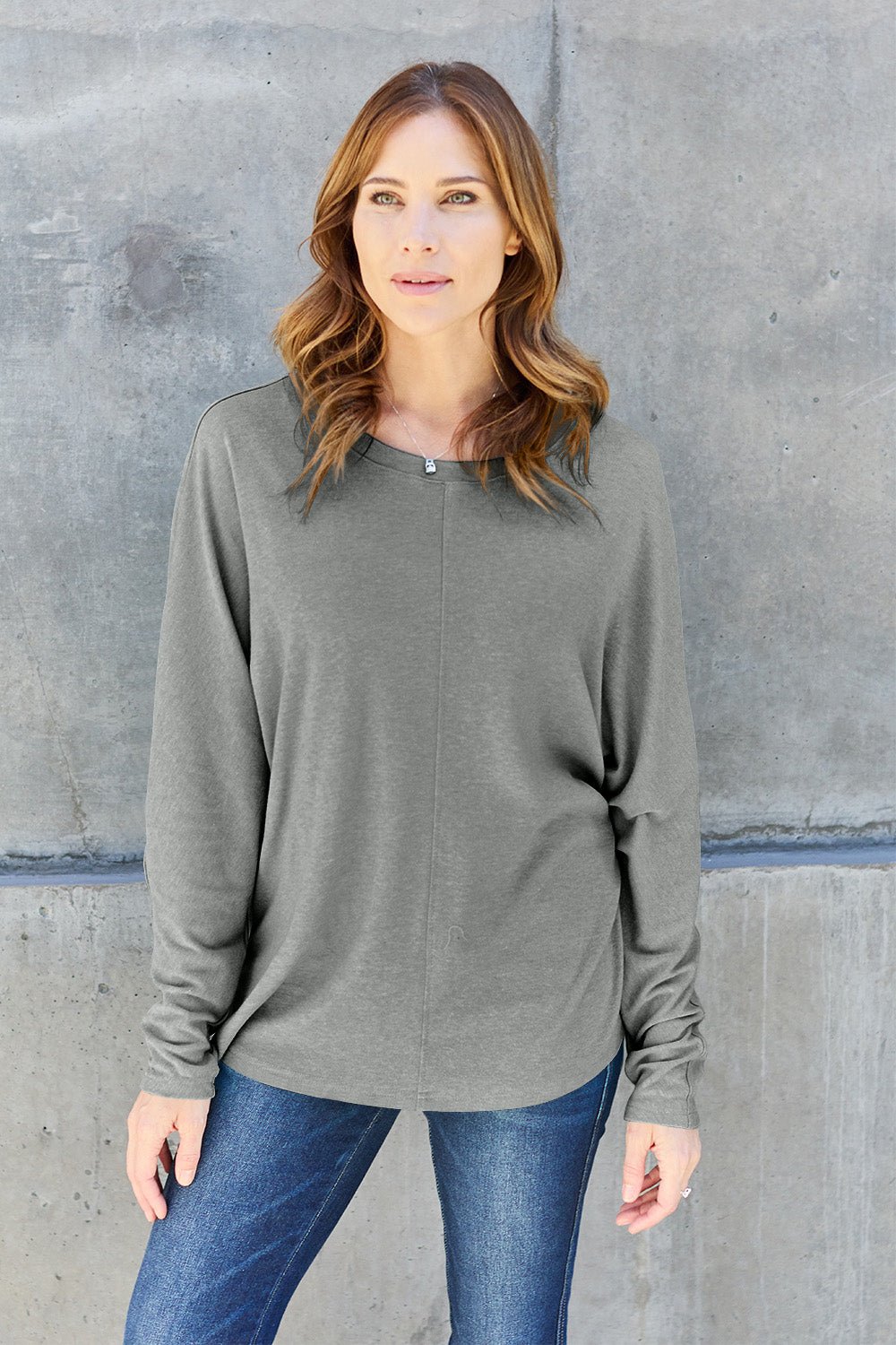 Double Take Full Size Round Neck Long Sleeve T-Shirt-Trendsi-JipsiJunk