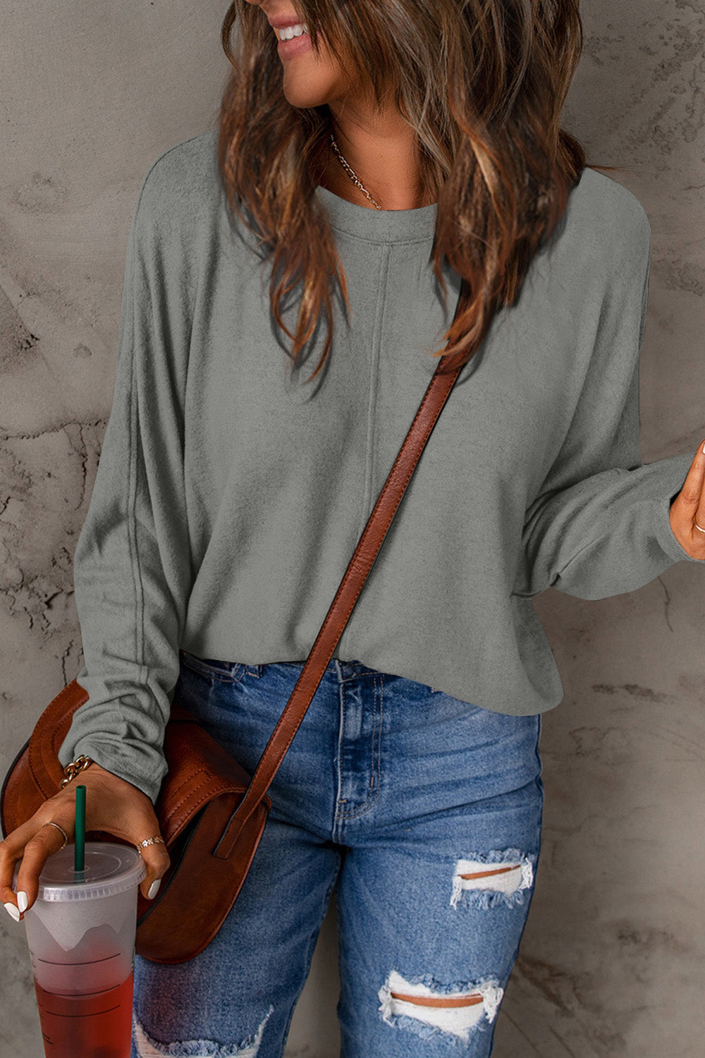 Double Take Full Size Round Neck Long Sleeve T-Shirt-Trendsi-JipsiJunk