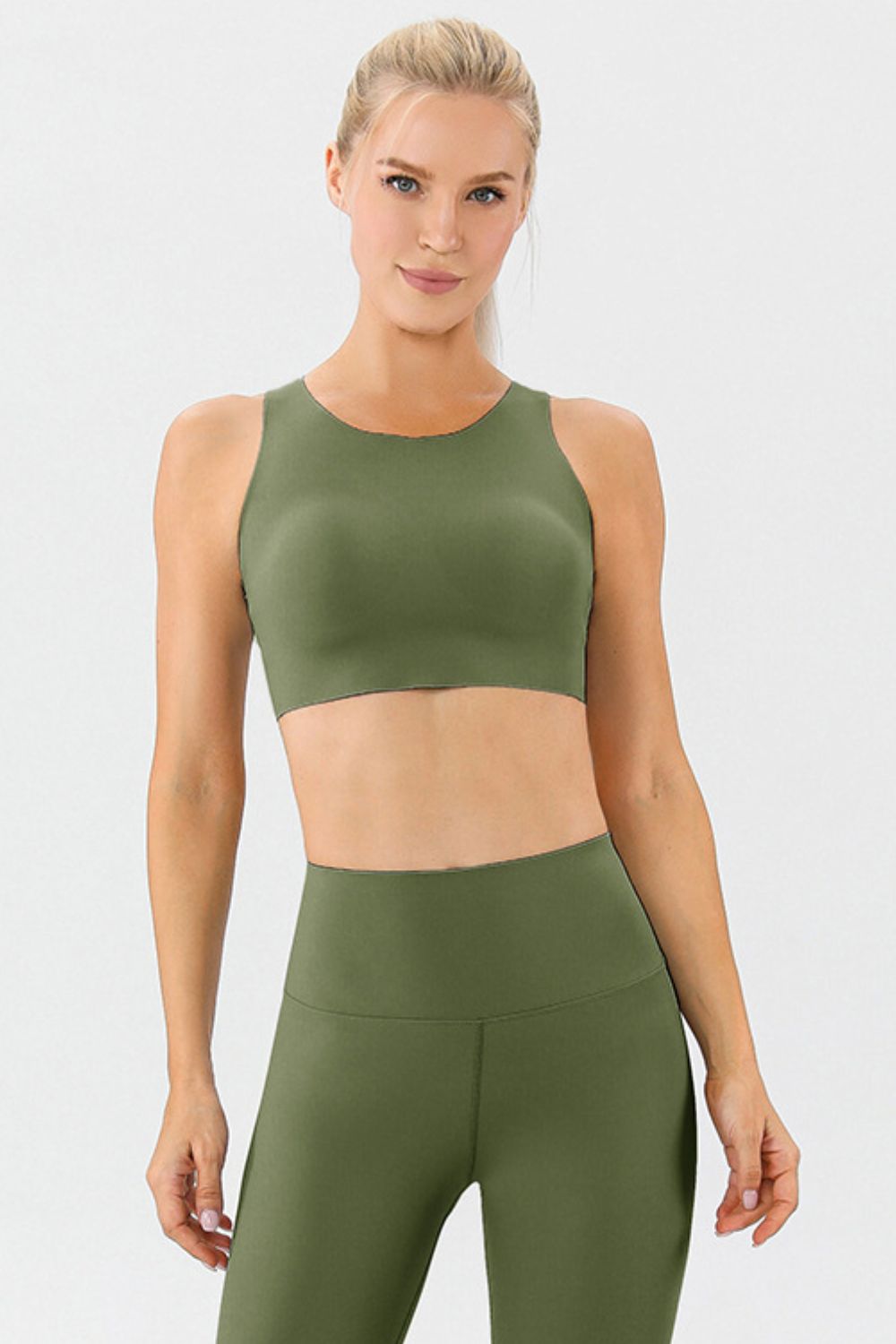 Round Neck Wide Strap Active Bra-Trendsi-JipsiJunk