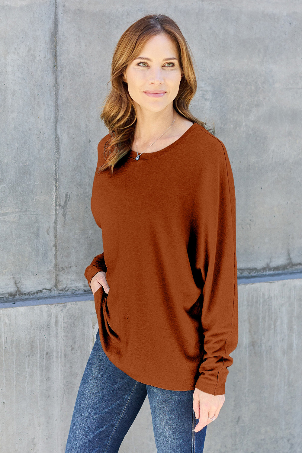 Double Take Full Size Round Neck Long Sleeve T-Shirt-Trendsi-JipsiJunk