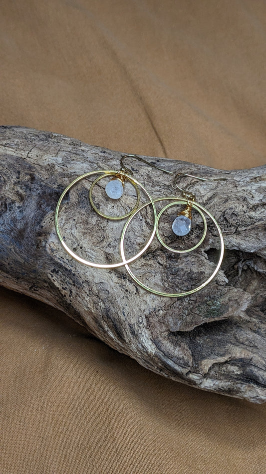 MOONSTONE DROP HOOPS-earrings-JipsiJunk-JipsiJunk
