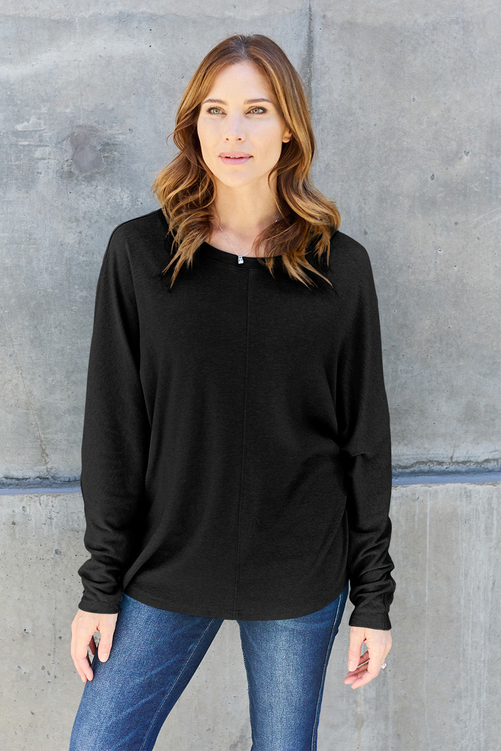 Double Take Full Size Round Neck Long Sleeve T-Shirt-Trendsi-JipsiJunk