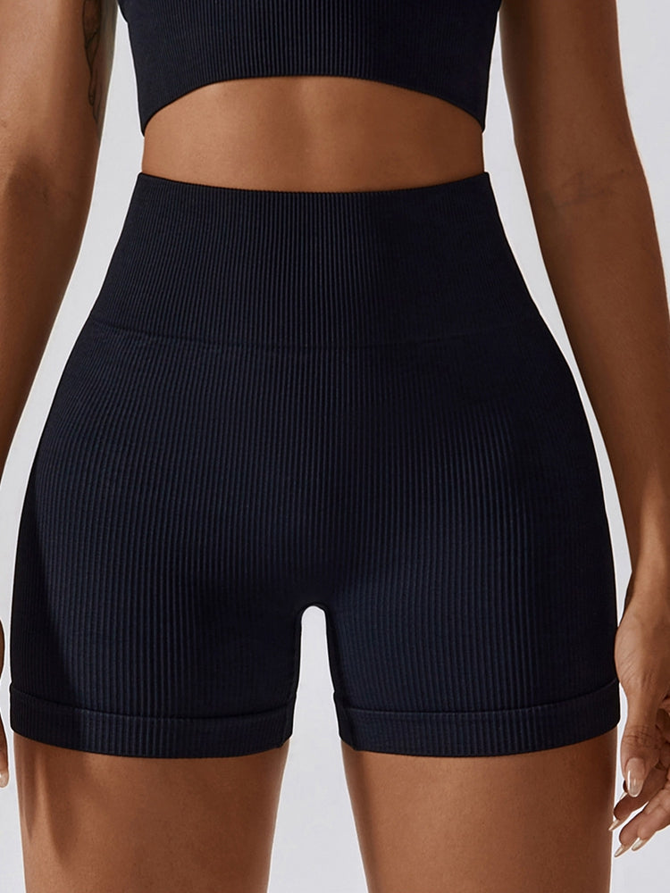 Wide Waistband Slim Fit Sports Shorts-Trendsi-JipsiJunk