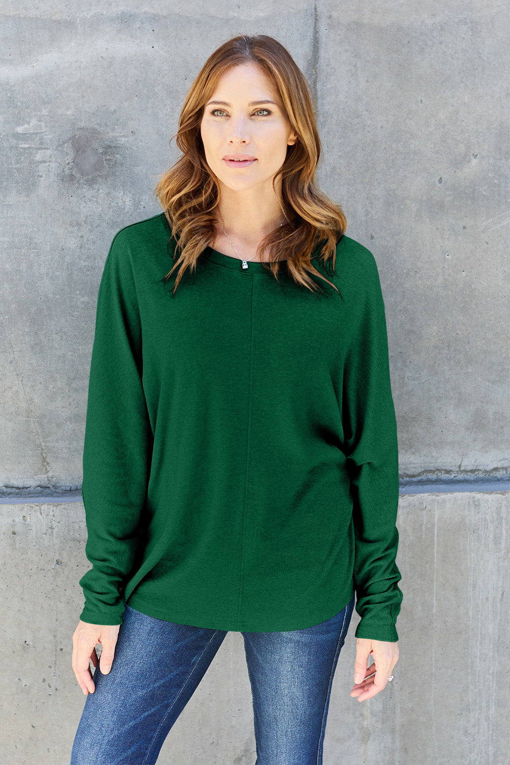 Double Take Full Size Round Neck Long Sleeve T-Shirt-Trendsi-JipsiJunk