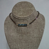 CHATOYANT PYRAMID CUT LABRADORITE RECTANGULAR BAR CHOKER NECKLACE-NECKLACES-Jipsi Junk-JipsiJunk
