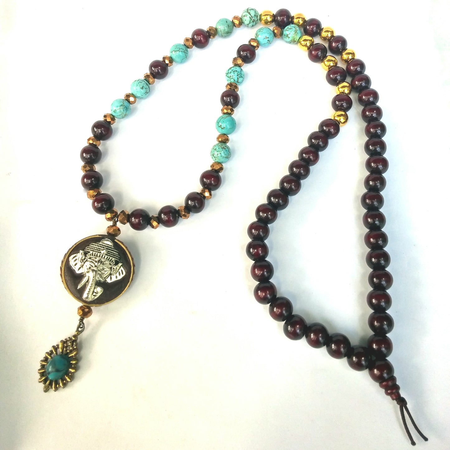 TIBETAN ELEPHANT BEADED NECKLACE-NECKLACES-JipsiJunk-JipsiJunk