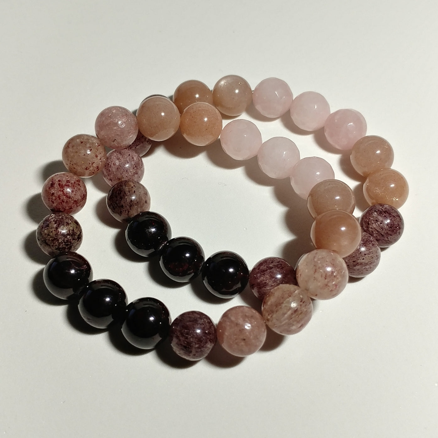 STRAWBERRY OMBRE GEMSTONE BRACELET-BRACELETS-JipsiJunk-JipsiJunk