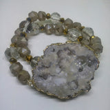 DOUBLE WRAP ELECTROPLATED DRUZY AND CRYSTAL BRACELET-BRACELETS-Jipsi Junk-JipsiJunk