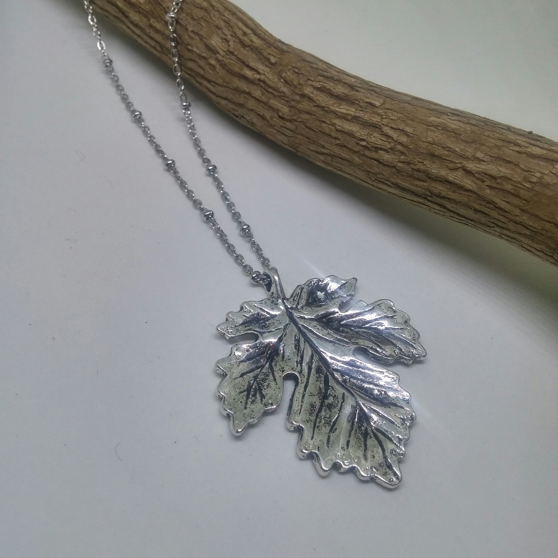 MAPLE LEAF SATELLITE CHAIN NECKLACE-NECKLACES-Jipsi Junk-JipsiJunk