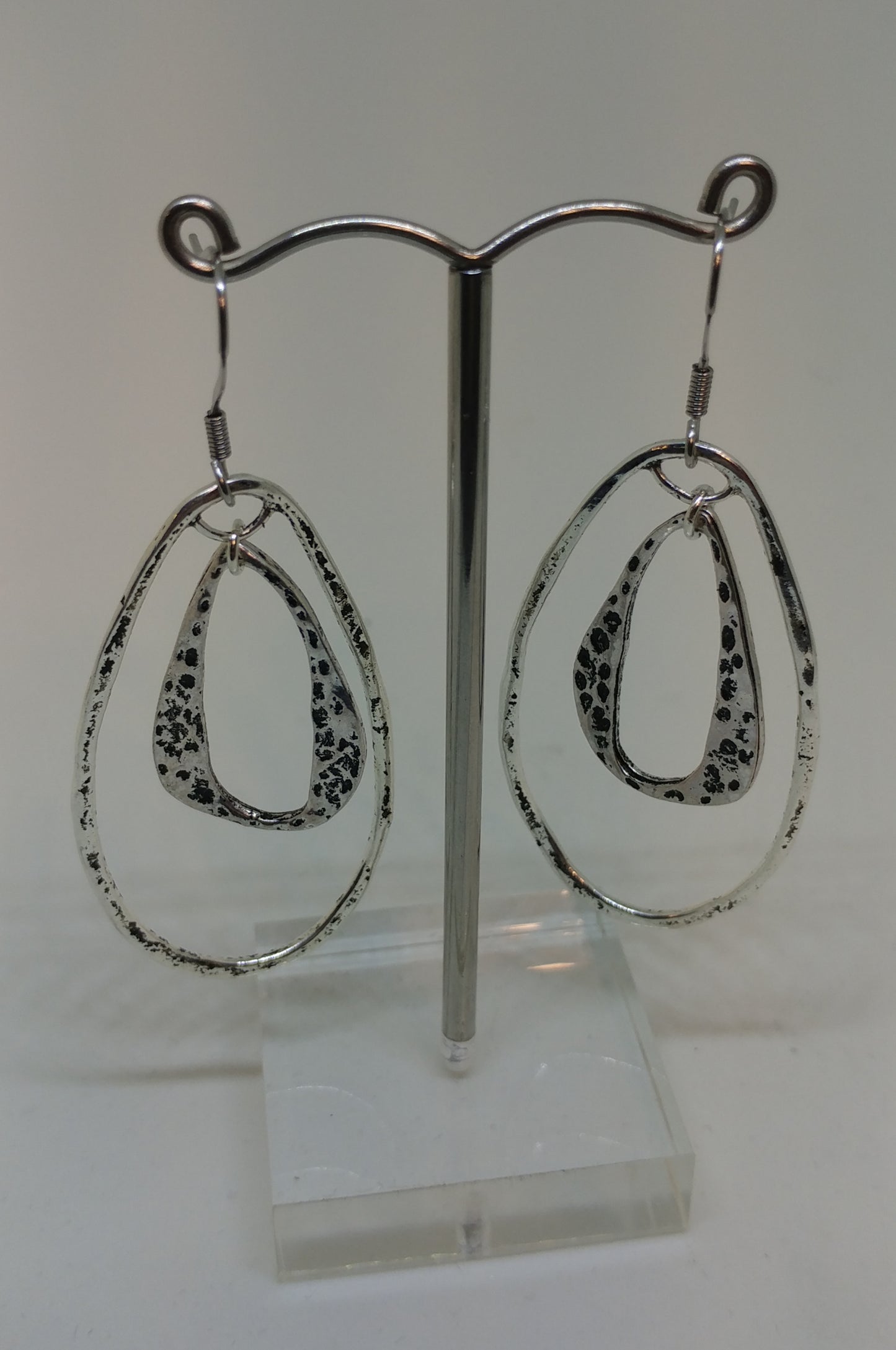 TAPERED TEXTURED HOOP EARRINGS-EARRINGS-Jipsi Junk-JipsiJunk