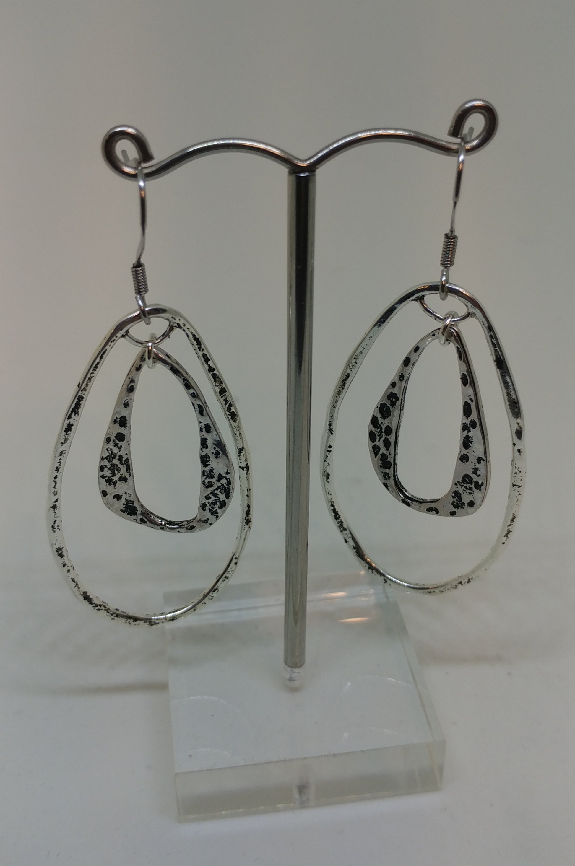 TAPERED TEXTURED HOOP EARRINGS-EARRINGS-Jipsi Junk-JipsiJunk