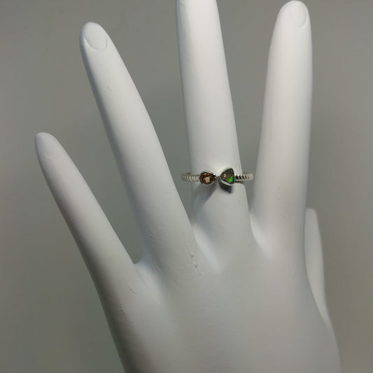 CITRINE AND ETHIOPIAN OPAL ADJUSTABLE RING WITH BRAIDED BAND IN STERLING SILVER-RINGS-Jipsi Junk-JipsiJunk