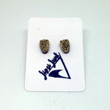 GOLD DRUZY TEARDROP CABACHON POST EARRINGS-EARRINGS-jipsi junk-JipsiJunk
