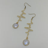 RAINBOW MOONSTONE HEARTBEAT EARRINGS-EARRINGS-Jipsi Junk-JipsiJunk