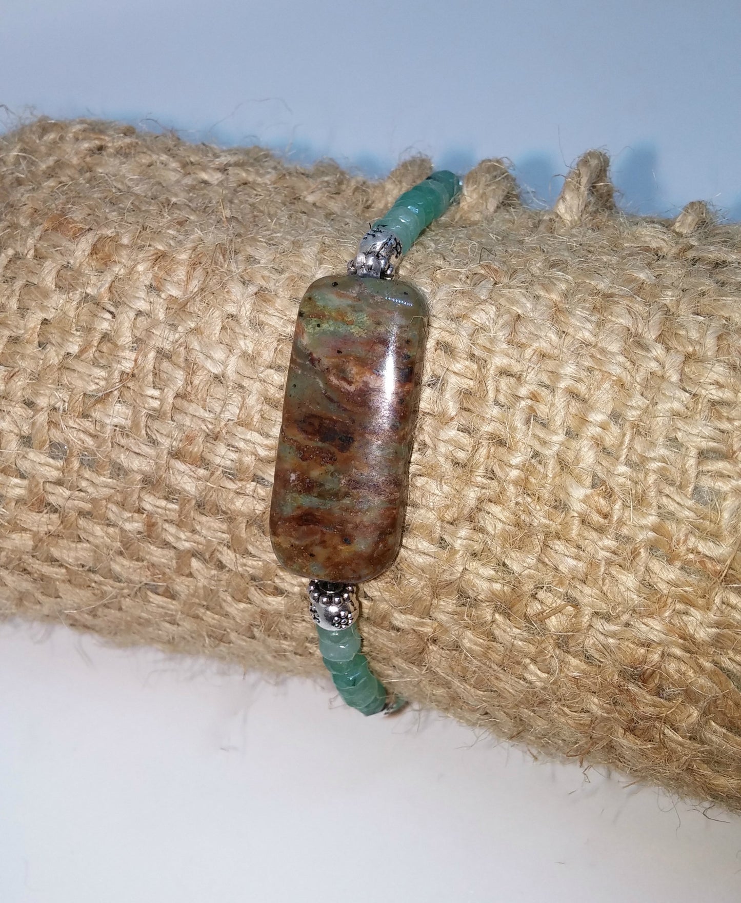 AFRICAN GREEN OPAL AND JADE STACKABLE BRACELET-BRACELETS-JipsiJunk-JipsiJunk