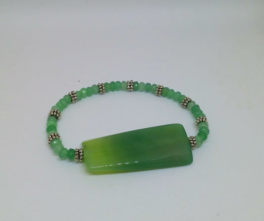 OMBRE AGATE AND JADE STRETCHABLE STACK BRACELET-BRACELETS-JipsiJunk-JipsiJunk
