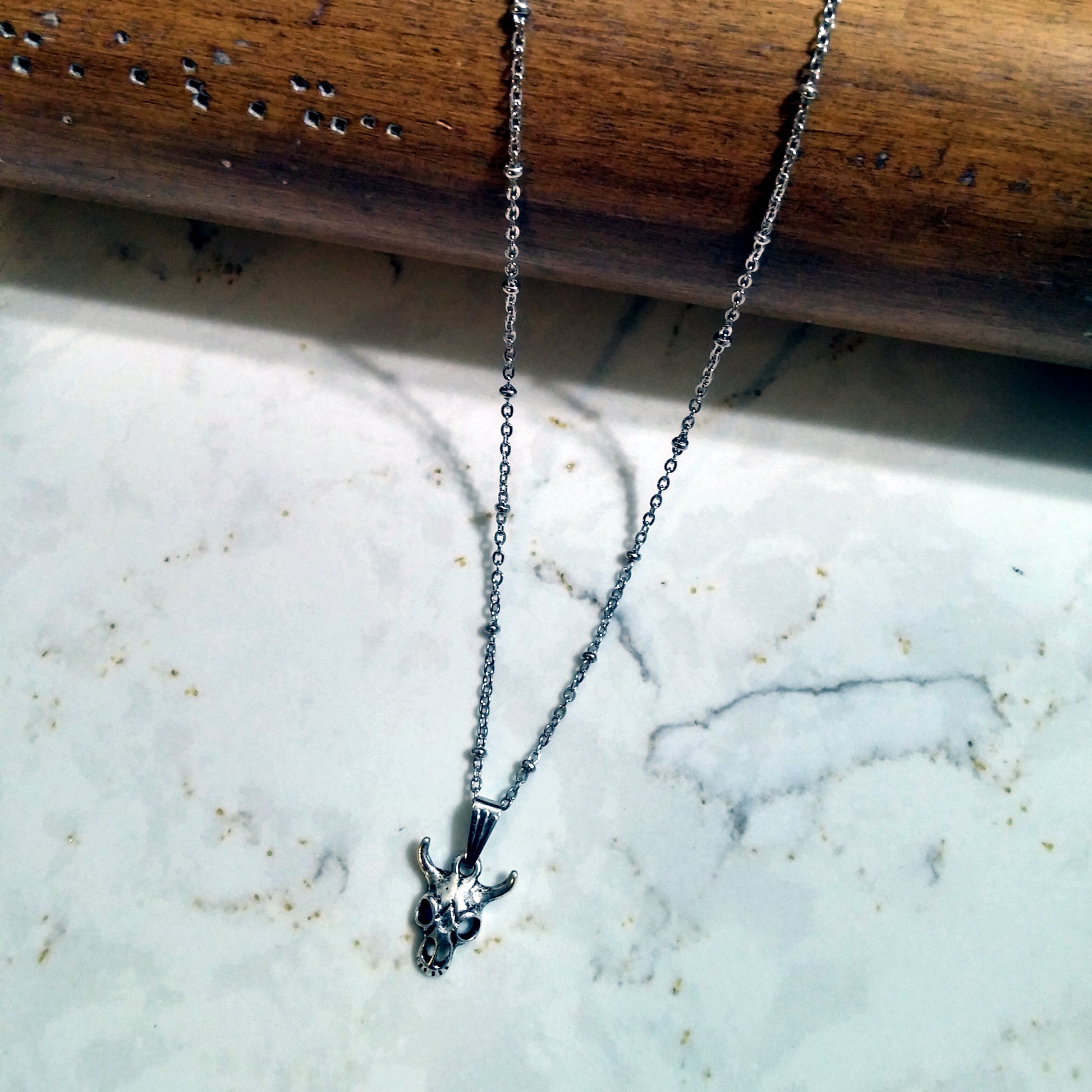 COW SKULL NECKLACE-NECKLACES-Jipsi Junk-JipsiJunk