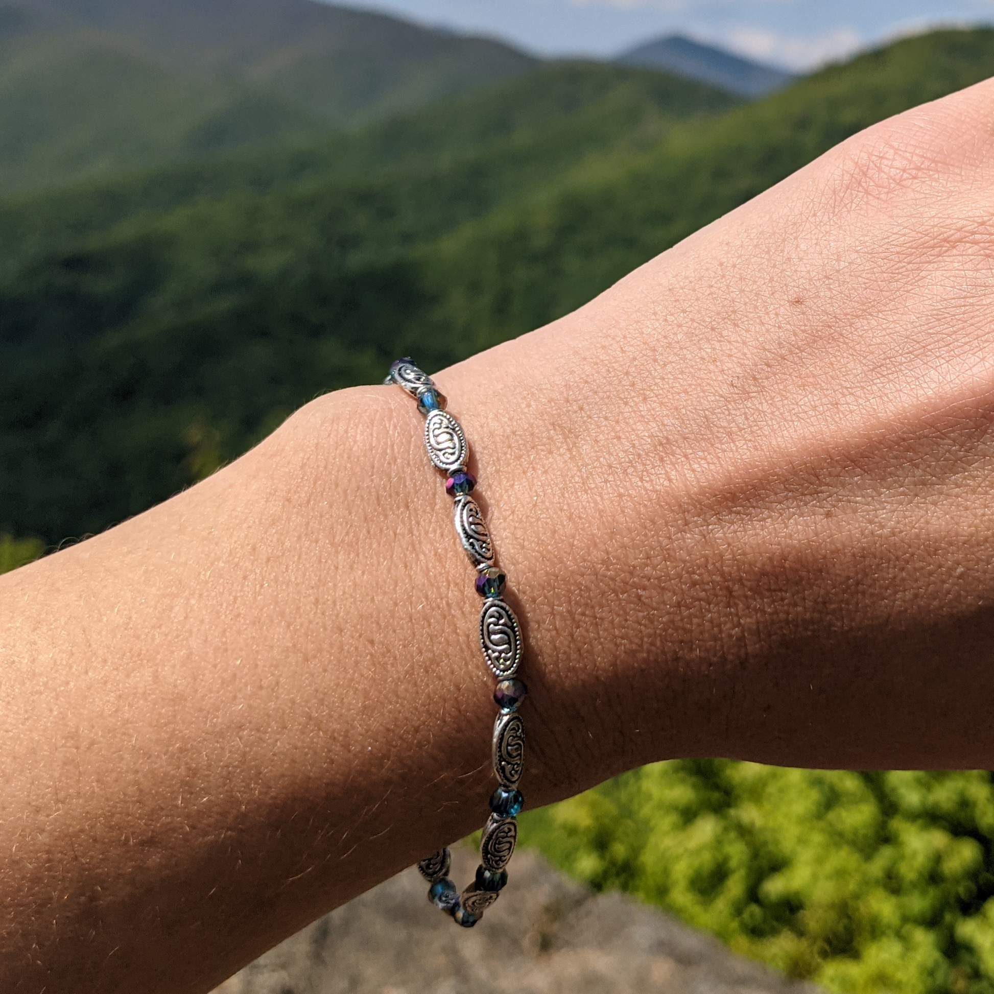 OVAL AND BLUE MERMAID CRYSTAL BRACELET-BRACELETS-Jipsi Junk-JipsiJunk