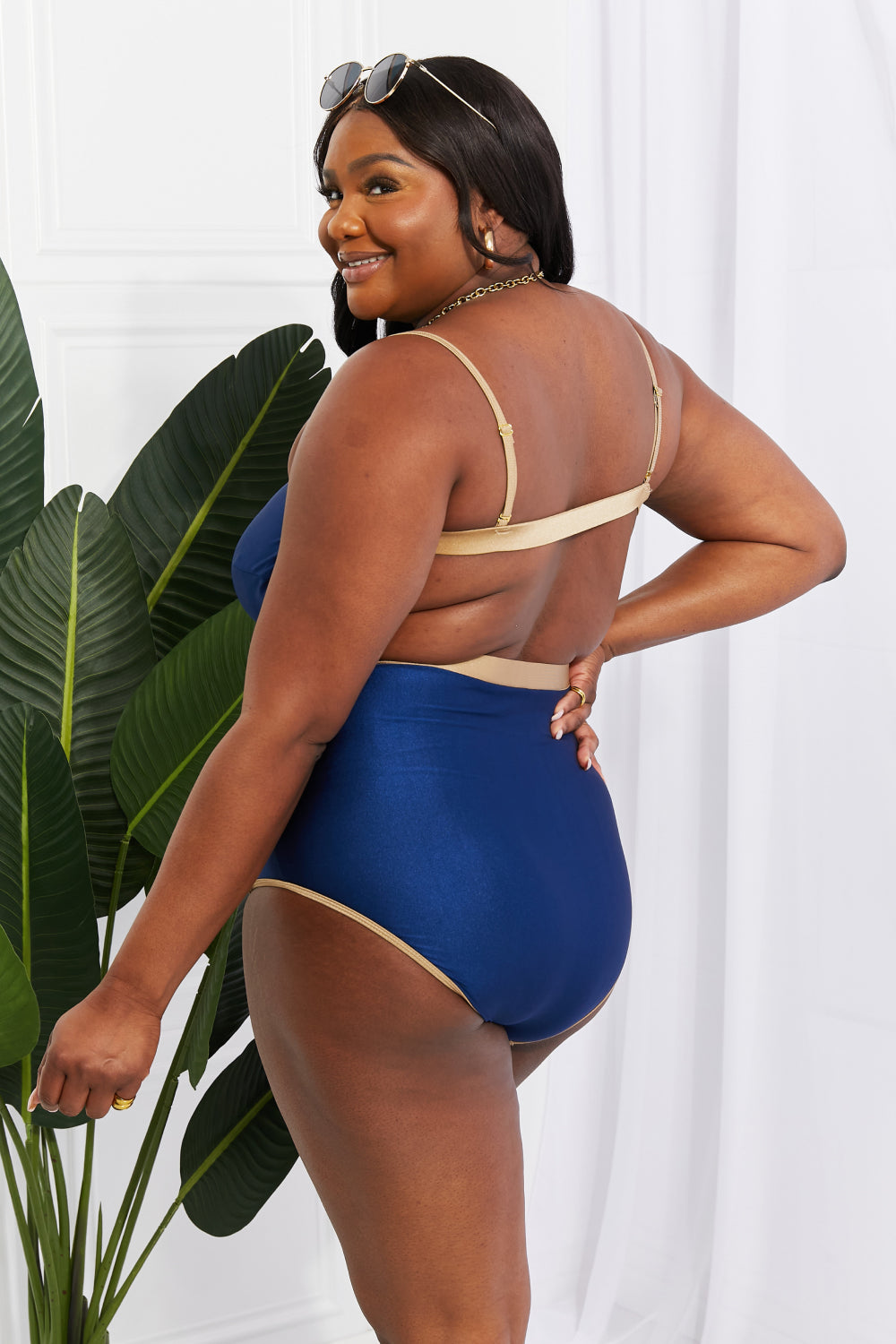 Marina West Swim Wave Break Contrast Trim One-Piece-Swimwear-Trendsi-JipsiJunk