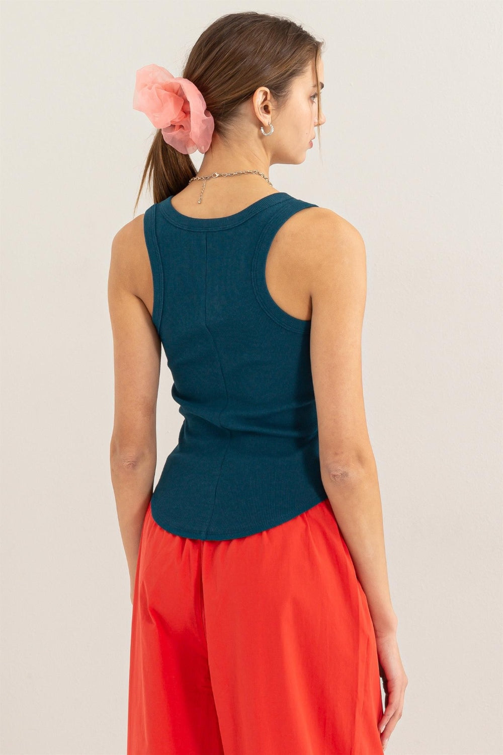 HYFVE Ribbed Scoop Neck Racerback Tank-Tops-Trendsi-JipsiJunk