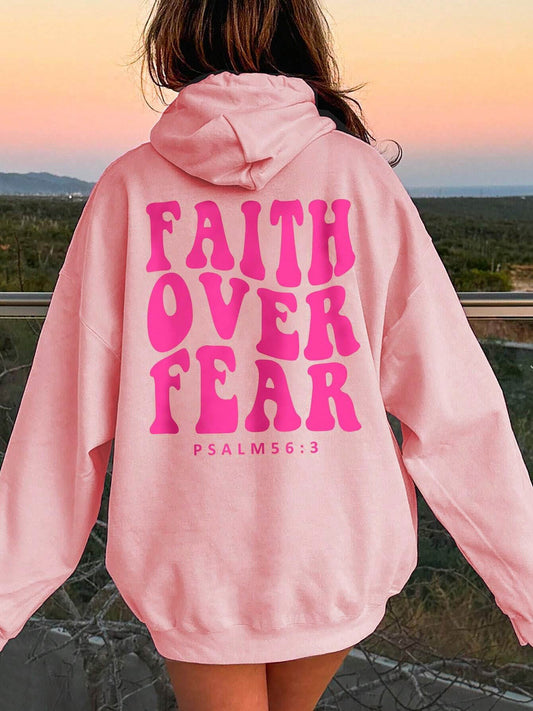 FAITH OVER FEAR Dropped Shoulder Hoodie-Tops-Trendsi-JipsiJunk