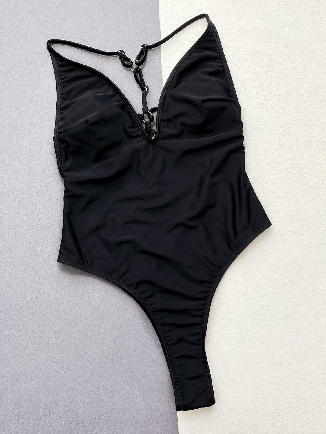 Cutout Plunge Spaghetti Strap One-Piece Swimwear-Swimwear-Trendsi-JipsiJunk