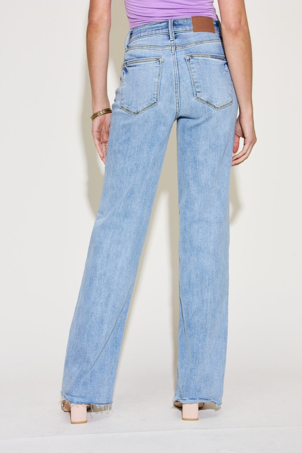 Judy Blue Full Size V Front Waistband Straight Jeans-bottoms-Trendsi-JipsiJunk