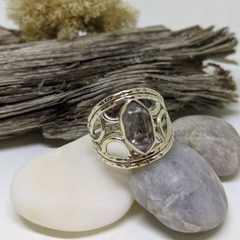 HERKIMER DIAMOND BRANCH RING IN STERLING SILVER-RING-Jipsi Junk-JipsiJunk