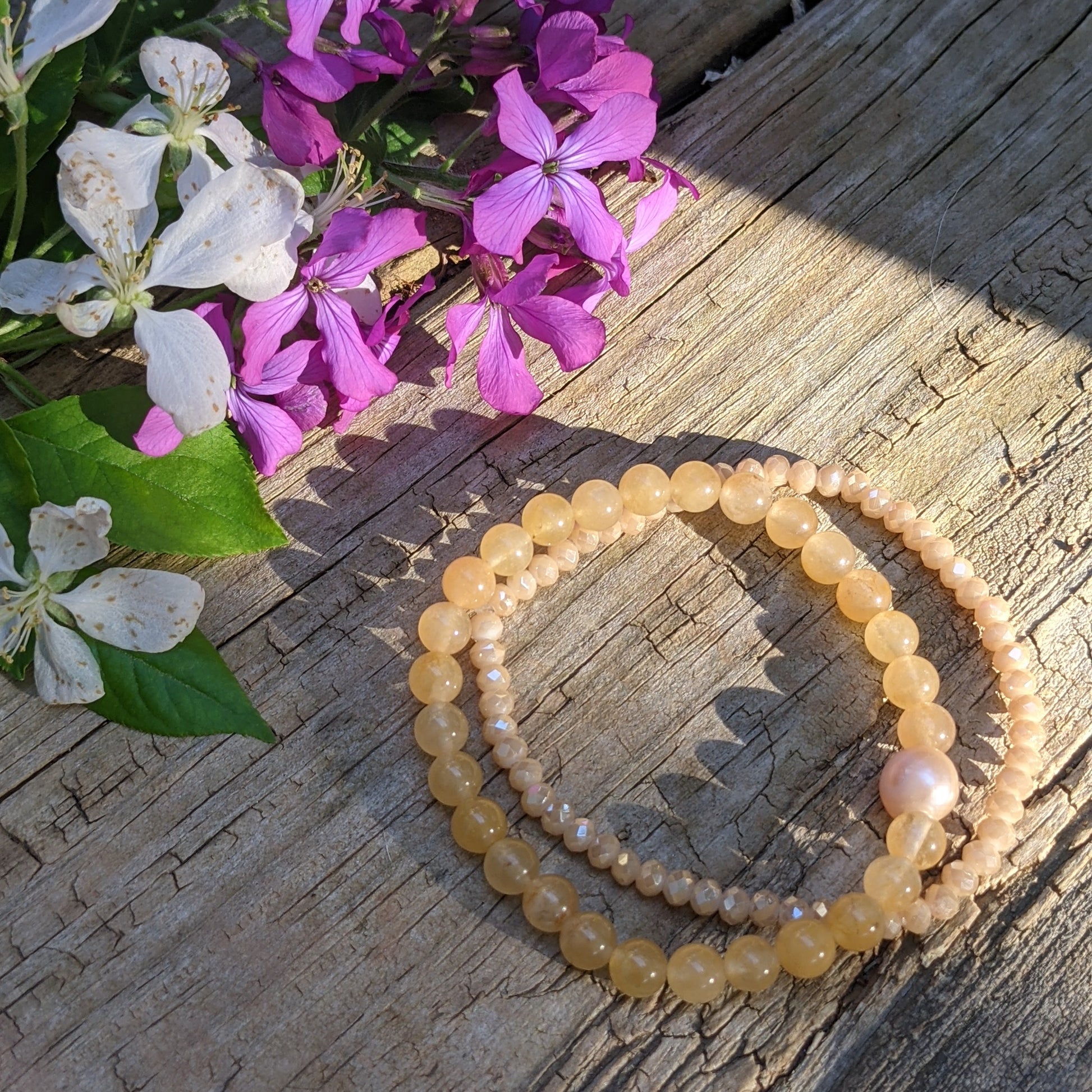 PEARLY JADE STACKING STRETCH BRACELETS-BRACELETS-Jipsi Junk-JipsiJunk