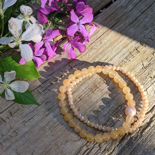 PEARLY JADE STACKING STRETCH BRACELETS-BRACELETS-Jipsi Junk-JipsiJunk