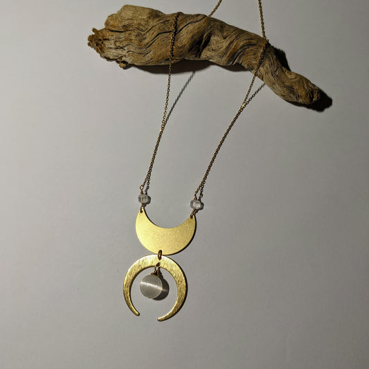 MOONCHILD SELENITE NECKLACE-NECKLACES-Jipsi Junk-JipsiJunk