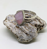 IRREGULAR SHAPED PINK RAINBOW MOONSTONE RING IN STERLING SILVER-RINGS-Jipsi Junk-JipsiJunk